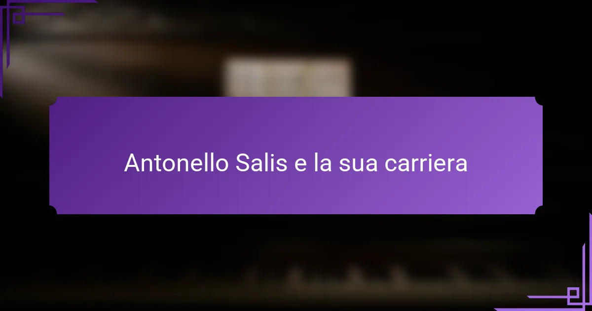 Antonello Salis e la sua carriera