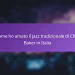Come ho amato il jazz tradizionale di Chet Baker in Italia