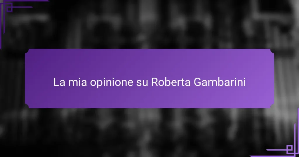 La mia opinione su Roberta Gambarini