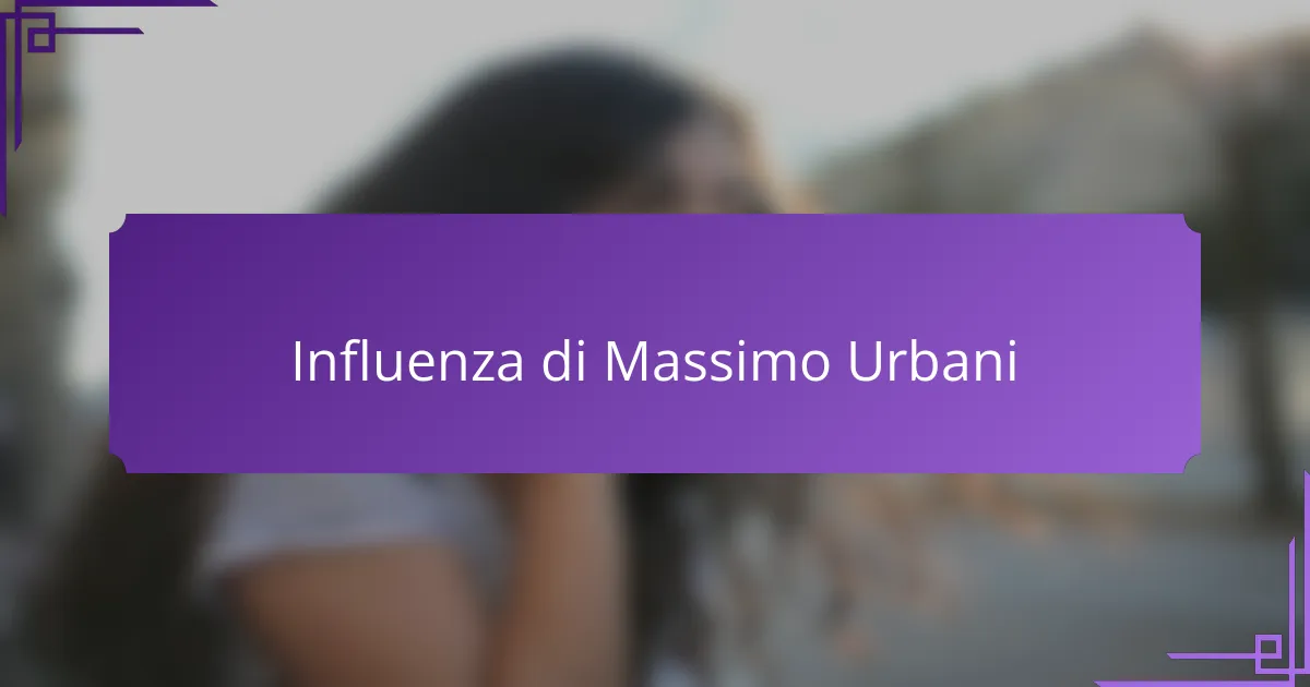 Influenza di Massimo Urbani