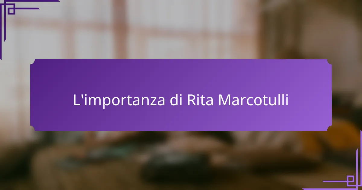 L'importanza di Rita Marcotulli